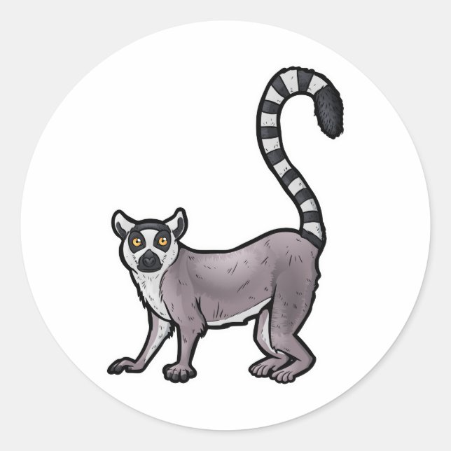 Ring Tails Lemur Runder Aufkleber (Vorderseite)