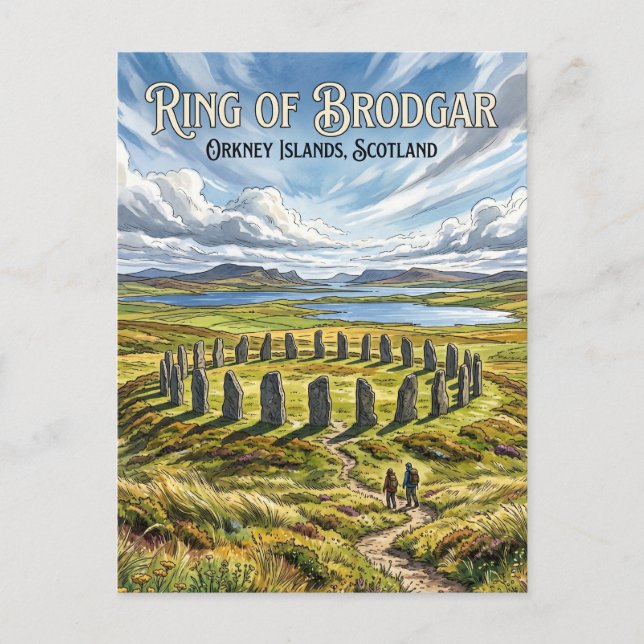 Ring von Brodgar Schottland Postkarte (Vorderseite)