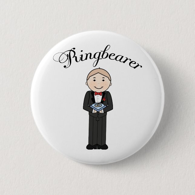 Ringbearer Hochzeits-Knopf Button (Vorderseite)