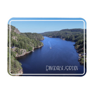 Ringdalsfjorden Summer Landscape View, Norwegen Magnet