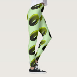 Ringe in Grün und Schwarz Leggings