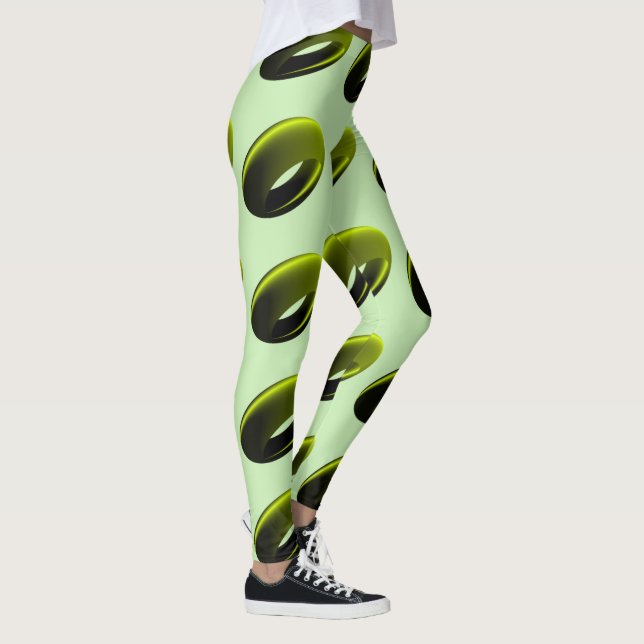 Ringe in Grün und Schwarz Leggings (Rechts)