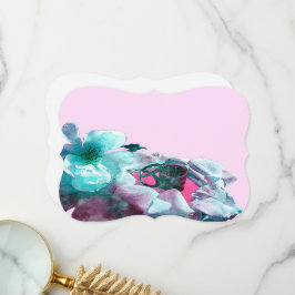 Ringe mit weißen Rosenblättern Dankeskarte