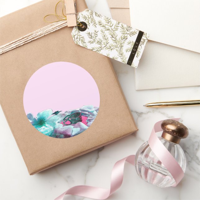 Ringe mit weißen Rosenblättern Runder Aufkleber (Schenken)