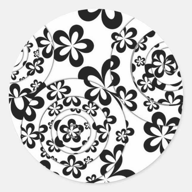 Ringe und Blume Runder Aufkleber (Vorderseite)