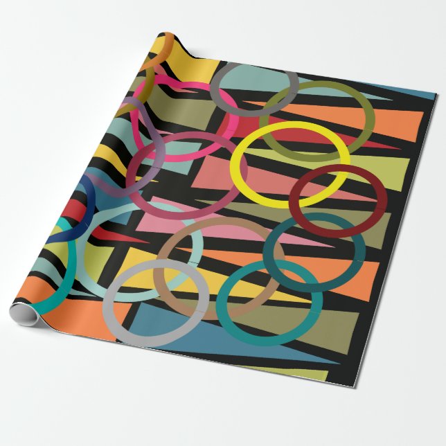 Ringe und Dreiecke Geschenkpapier (Ungerollt)