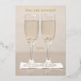 Ringe Weißgold 50. Hochzeitstag  Folieneinladung