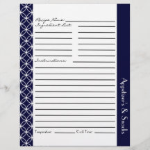 Ringed Diamonds Recipe Beilagen - Navy Blue White