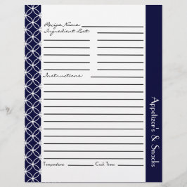 Ringed Diamonds Recipe Beilagen - Navy Blue White