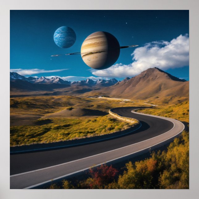 Ringed Majestät und Eisriese: Saturn und Uranus Poster (Vorne)