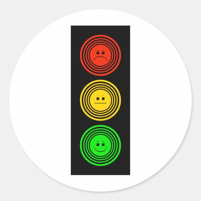 Ringed Moody Stoplight Runder Aufkleber (Vorderseite)