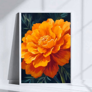 Ringelblume Aquarell Blumen Gemalt Poster
