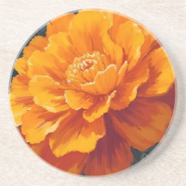 Ringelblume | Aquarell-Blumenmalerei Getränkeuntersetzer