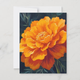 Ringelblume   Aquarell Floral Gemalt Dankeskarte