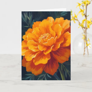Ringelblume   Aquarell Florale Bemalte Karte
