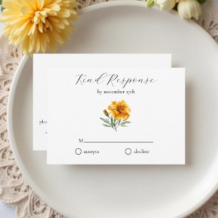 Ringelblume Elegante Wasserfarbe Florale Gelbe Hoc RSVP Karte