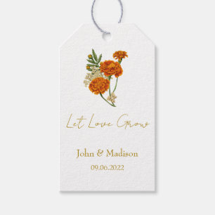 Ringelblume Lass Liebe wachsen Hochzeitssamen Geschenkanhänger