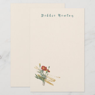 Ringelblume mit goldener Flourish-Schreibwaren Briefpapier