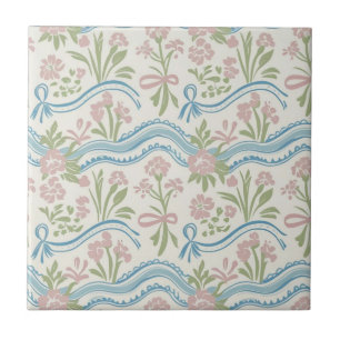 Ringelblume präppy Grandmillennial floral wellige Fliese