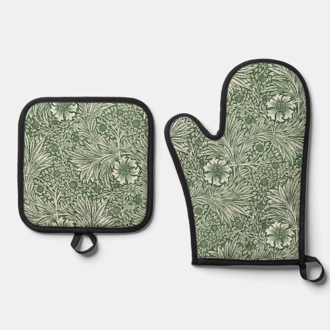 Ringelblume, William Morris Ofenhandschuh & Topflappen-Set (Vorderseite)