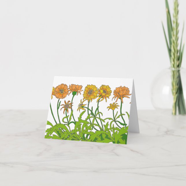 Ringelblumen-Blumen Notecard Karte (Vorderseite)