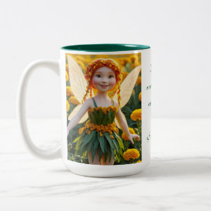 Ringelblumen-Blumenfee Zweifarbige Tasse