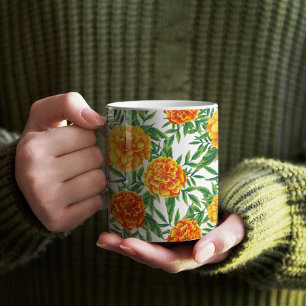Ringelblumen-Blumenmuster Kaffeetasse