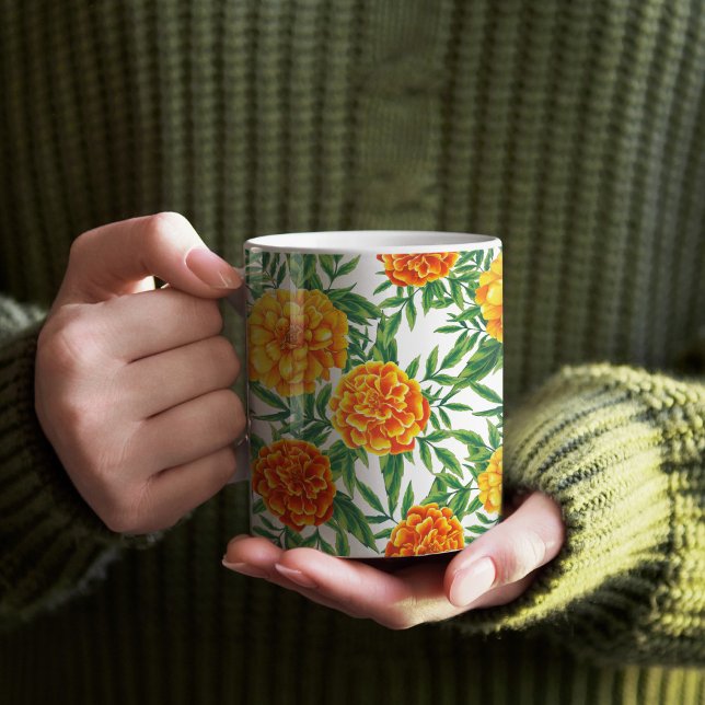 Ringelblumen-Blumenmuster Kaffeetasse (Marigold Pattern Mug)