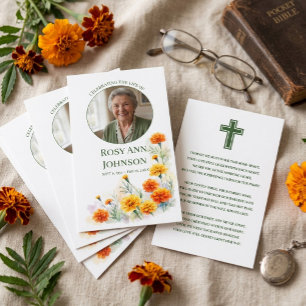 Ringelblumen-Gebetskarte zur Erinnerung an eine Be Visitenkarte