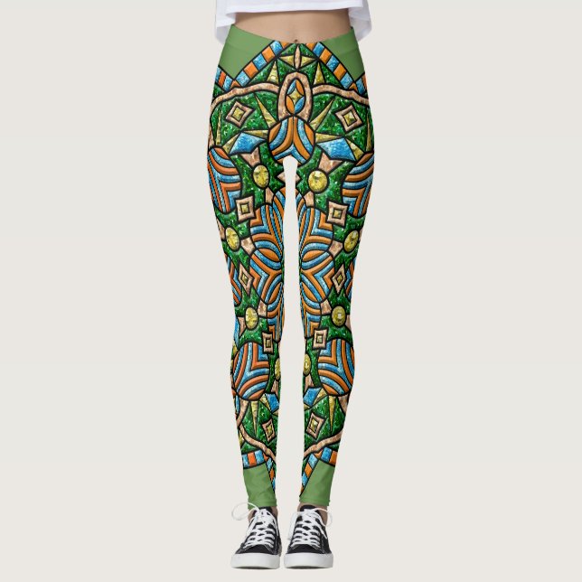 Ringelblumen-Medaillon Leggings (Vorderseite)