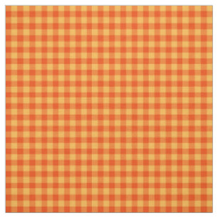 Ringelblumen-orange und gelbes Karo-Gingham-Muster Stoff