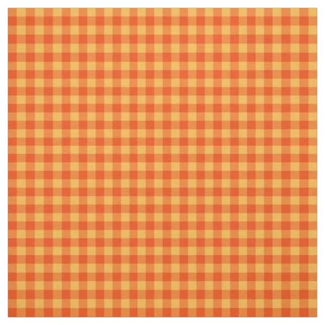 Ringelblumen-orange und gelbes Karo-Gingham-Muster Stoff (Muster)