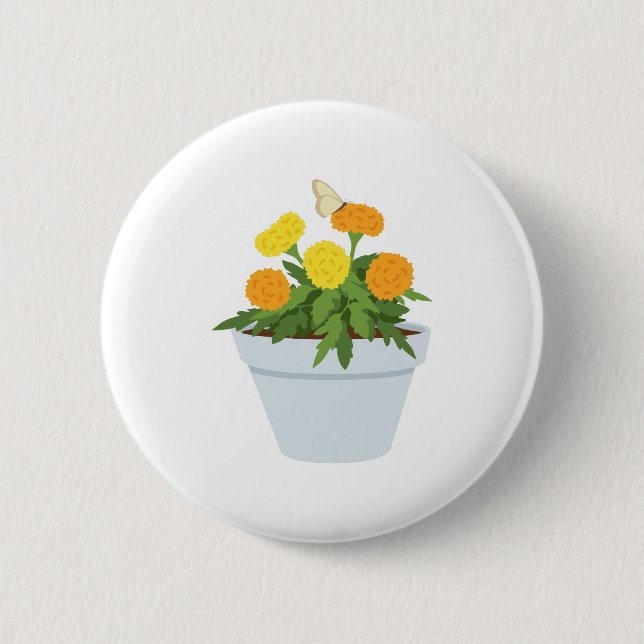 Ringelblumen-Schmetterling Button (Vorderseite)