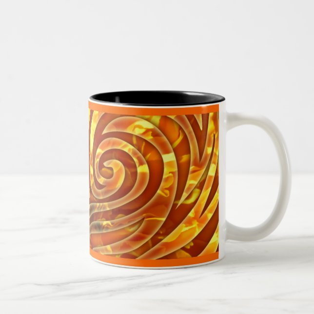 Ringelblumenstrudel-Tasse Zweifarbige Tasse (Rechts)