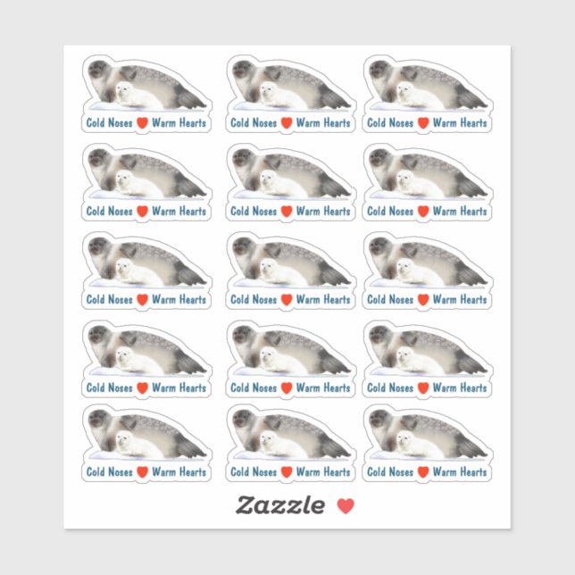 Ringelnase Siegel - kalte Nasen Warme Herzsticker Aufkleber (Blatt)
