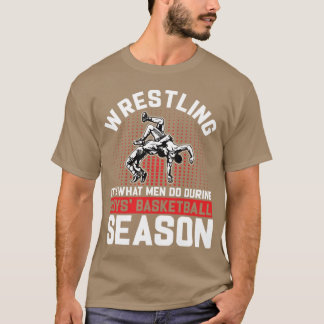 Ringen ist das, was Männer während Basketball der  T-Shirt