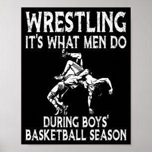 Ringen ist das, was Männer während des Jungen-Bask Poster