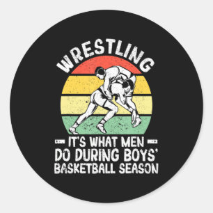 Ringen ist das, was Männer während Jungen-Basketba Runder Aufkleber
