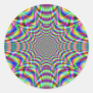 Ringen - optische Täuschung Runder Aufkleber