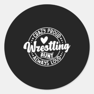 Ringer-Tante Wrestler ringt stolz Tante Runder Aufkleber