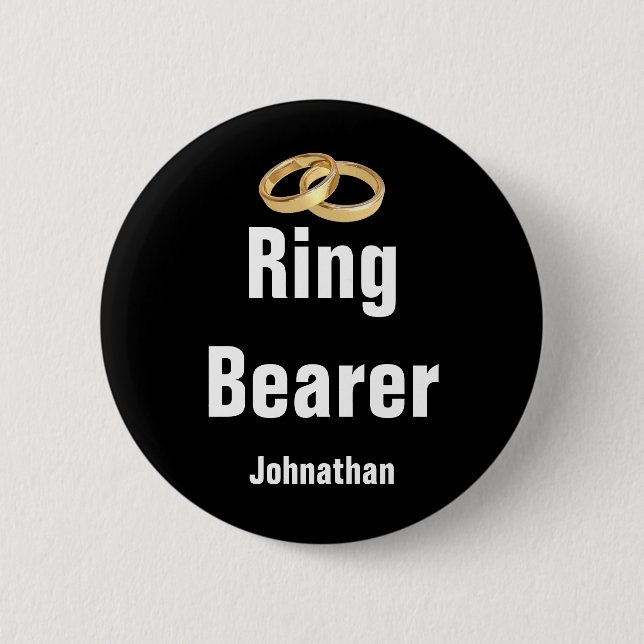 Ringer Trägername und zwei Imitate Gold Wedding Ri Button (Vorderseite)
