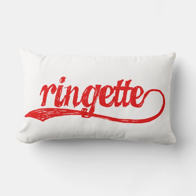 Ringette doppelseitiges Kissen (rot/Blau) (Vorderseite)