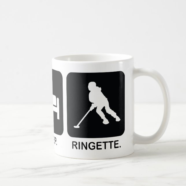 Ringette "essen Sie Schlaf Ringette" Tasse (Rechts)