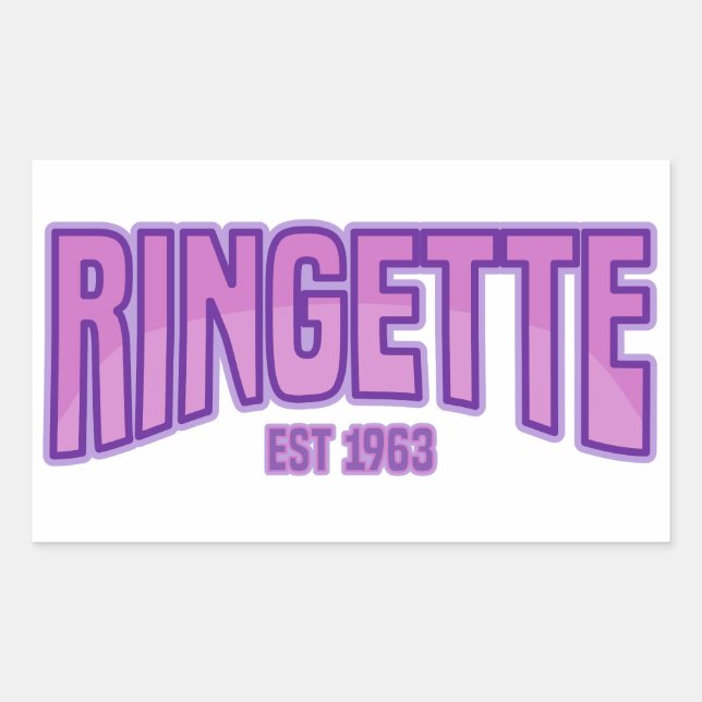 Ringette Est. T - Shirt 1963 Rechteckiger Aufkleber (Vorderseite)