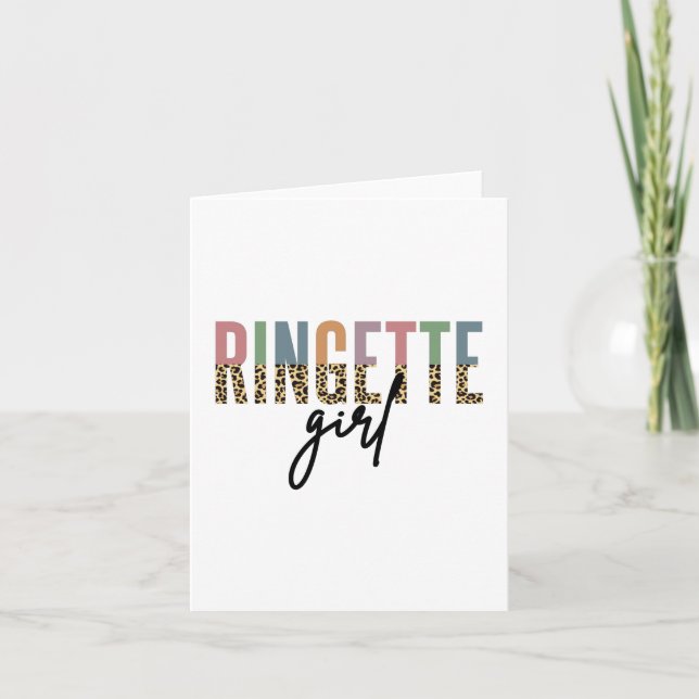 Ringette Girl Cheetah Print | Ringette Player Karte (Vorderseite)
