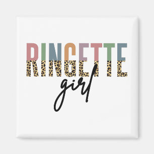 Ringette Girl Cheetah Print   Ringette Player Magnet
