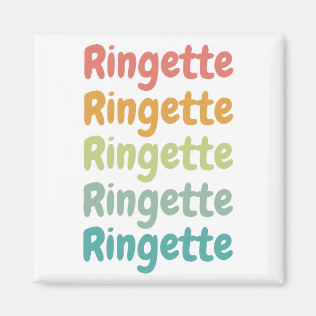 Ringette Niedlich Retro Ringette Player Geschenke Magnet (Vorne)