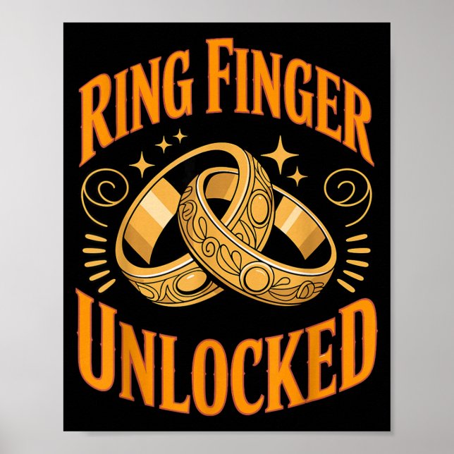 Ringfinger entsperrt Verlobte Ehefrau Ehemann verl Poster (Vorne)