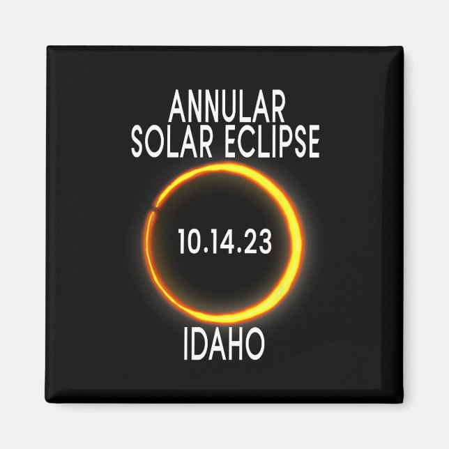 Ringförmige Sonnenfinsternis T - Idaho  Magnet (Vorne)