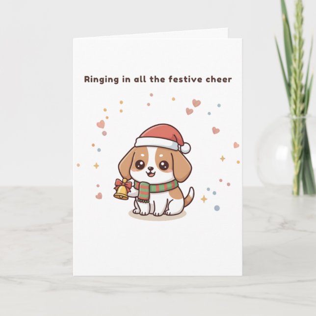 Ringing in All the Festive Cheer Cute Puchi Dōsh Karte (Vorderseite)
